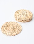 Amy Piper Rattan Coasters, Set of 4, Natural product photo View 03 S