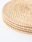 Amy Piper Rattan Set of 4 Placemat, 30cm, Natural product photo View 03 S
