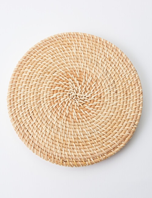 Amy Piper Rattan Set of 4 Placemat, 30cm, Natural product photo View 04 L