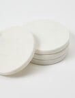 Amy Piper Marble Coaster Round, White, Set of 4 product photo View 02 S