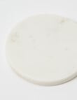 Amy Piper Marble Coaster Round, White, Set of 4 product photo View 03 S