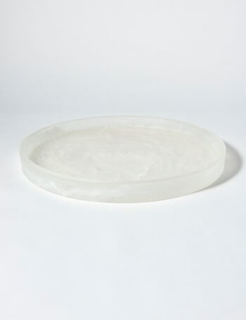 Amy Piper Aerial Round Platter, 35cm, White Resin product photo