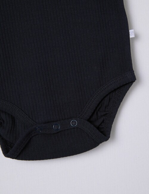 Teeny Weeny Rib Short-Sleeve Bodysuit, Navy product photo View 02 L