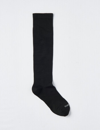 NZ Sock Co. Flight Socks, Black, 4-9 product photo