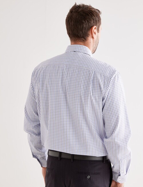 Chisel Formal Shadow Check Long Sleeve Shirt, Navy & Lilac product photo View 02 L