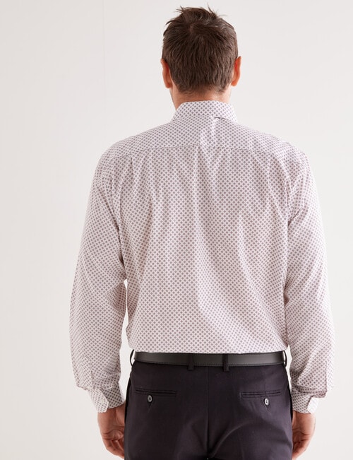 Chisel Ditsy Flake Print Long Sleeve Shirt, White & Violet product photo View 02 L