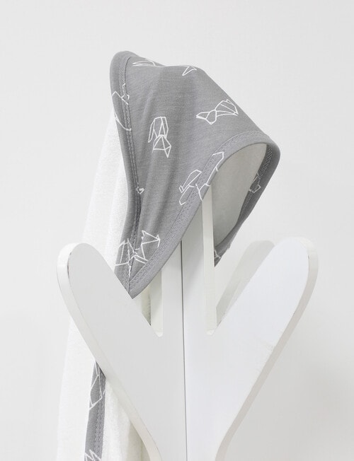 Bubba Blue Bamboo Hooded Towels, Origami Grey product photo View 02 L