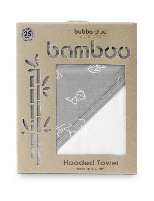 Bubba Blue Bamboo Hooded Towels, Origami Grey product photo View 03 L