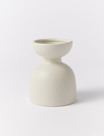 M&Co Bay Vase, 14cm, Stone product photo