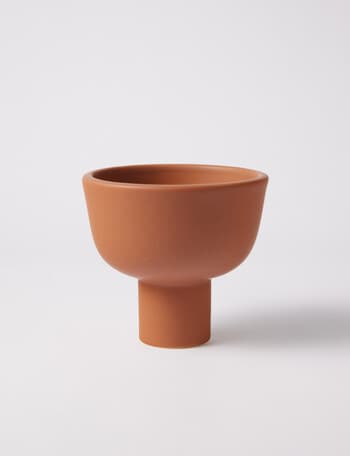 M&Co Bay Pedestal Bowl, Rust product photo