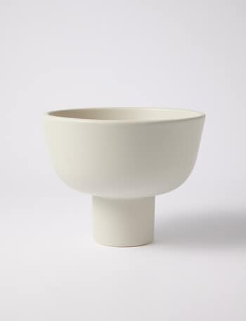 M&Co Bay Pedestal Bowl, Stone product photo