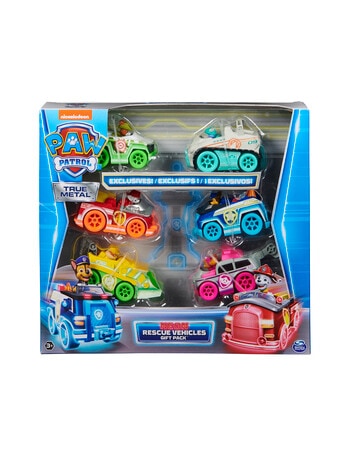Paw Patrol True Metal Neon Rescue Vehicles Gift Pack, Assorted product photo