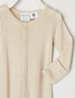 Milly & Milo Essentials Merino Sleepsuit, Oat Marle product photo View 02 S