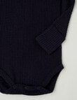 Milly & Milo Essentials Merino Long-Sleeve Bodysuit, Navy Blue product photo View 02 S