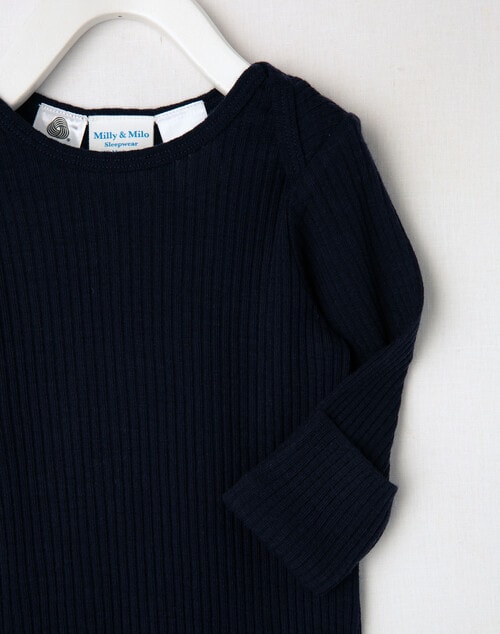 Milly & Milo Essentials Merino Gown, Navy Blue product photo View 02 L