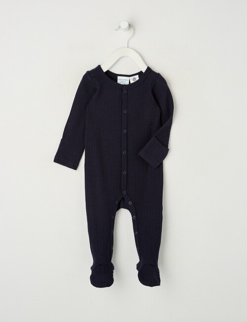 Milly & Milo Essentials Merino Sleepsuit, Navy Blue product photo