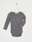 Milly & Milo Essentials Merino Long-Sleeve Rib Bodysuit, Velveteen product photo