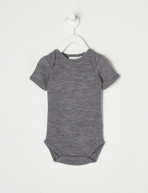 Milly & Milo Essentials Merino Short-Sleeve Rib Bodysuit, Velveteen product photo