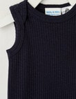 Milly & Milo Essentials Merino Sleeveless Bodysuit, Navy Blue product photo View 02 S