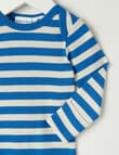 Milly & Milo Merino Striped Long-Sleeve Bodysuit, Blue product photo View 02 S