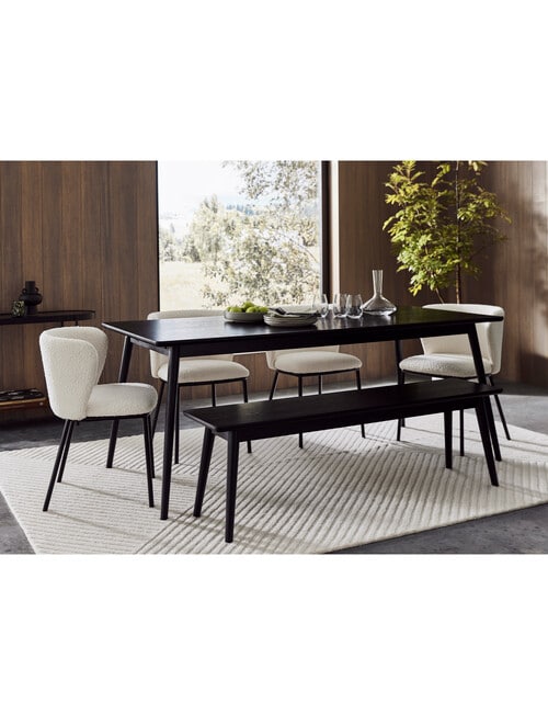 LUCA Furniture Amalfi Dining Bench 1.5m, Black product photo View 07 L