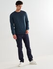 North South Merino Crew Neck Jumper, Petrol product photo View 03 S
