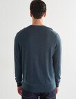 North South Merino Crew Neck Jumper, Petrol product photo View 02 S