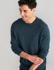 North South Merino Crew Neck Jumper, Petrol product photo View 04 S