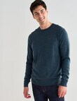North South Merino Crew Neck Jumper, Petrol product photo View 05 S