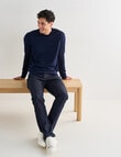 North South Merino Crew Neck Jumper, Navy product photo View 03 S
