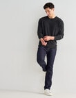 North South Merino Crew Neck Jumper, Charcoal product photo View 03 S