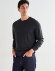 North South Merino Crew Neck Jumper, Charcoal product photo