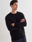 North South Merino Crew Neck Jumper, Black product photo
