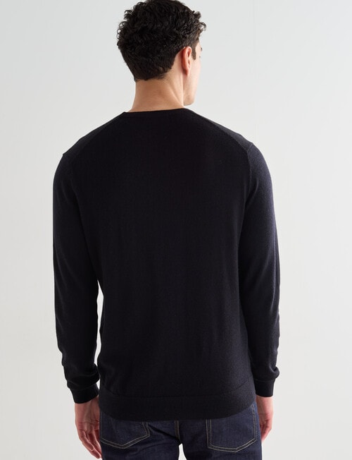 North South Merino Crew Neck Jumper, Black product photo View 02 L