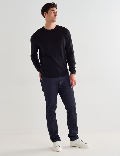North South Merino Crew Neck Jumper, Black product photo View 03 L