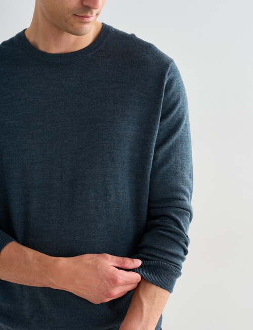 North South Merino Crew Neck Jumper, Petrol product photo