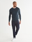 North South Merino Crew Neck Jumper, Petrol product photo View 03 S