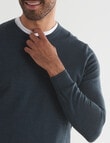 North South Merino Crew Neck Jumper, Petrol product photo View 04 S