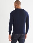 North South Merino Crew Neck Jumper, Navy product photo View 02 S