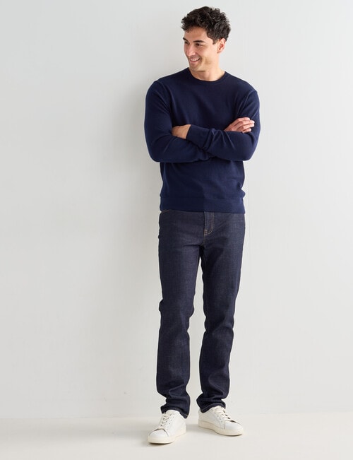 North South Merino Crew Neck Jumper, Navy product photo View 06 L