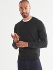 North South Merino Crew Neck Jumper, Charcoal product photo View 04 S