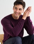 North South Merino Crew Neck Jumper, Plum product photo