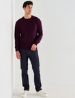 North South Merino Crew Neck Jumper, Plum product photo View 03 S