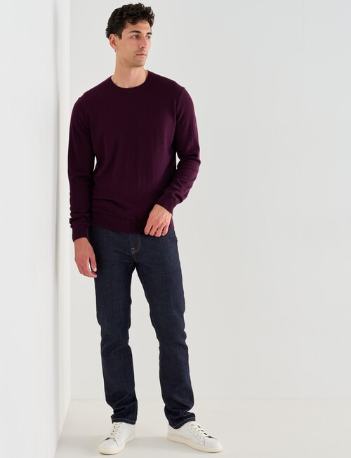 North South Merino Crew Neck Jumper, Plum product photo View 03 L