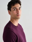 North South Merino Crew Neck Jumper, Plum product photo View 04 S
