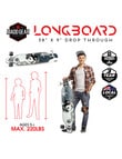 Skateboard 38" x 9" Drop Through Longboard, Balance product photo View 02 S