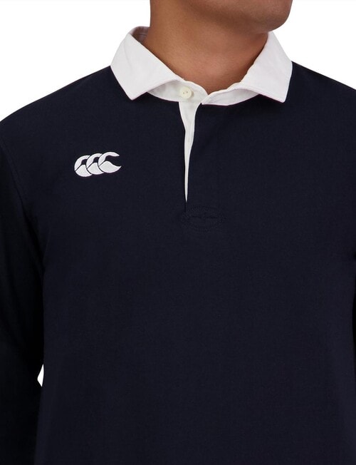 Canterbury Yarn Dye Long Sleeve Rugby, Black, S product photo View 03 L