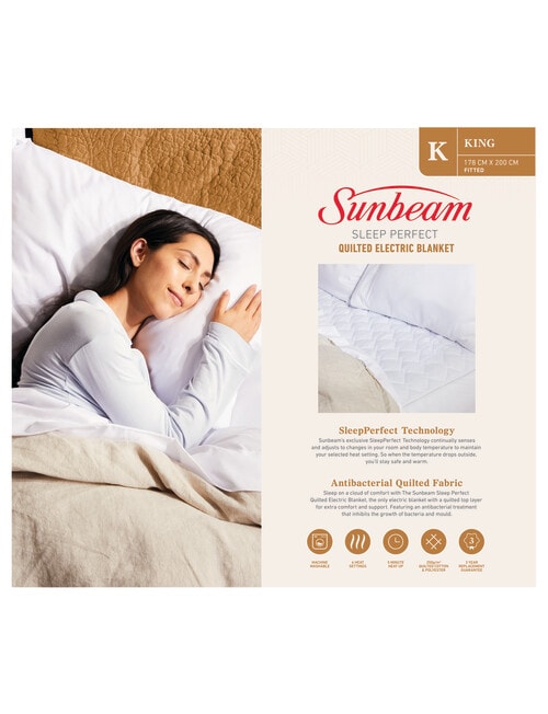 Sunbeam Sleep Perfect Quilted Electric Blanket, King product photo View 02 L