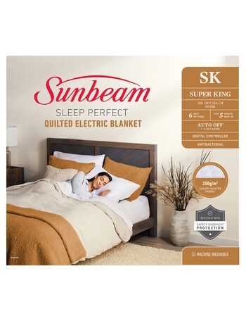 Sunbeam Sleep Perfect Quilted Electric Blanket, Super King product photo