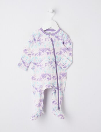 Teeny Weeny Sleep Mauve Tie Die Sleepsuit, Purple product photo